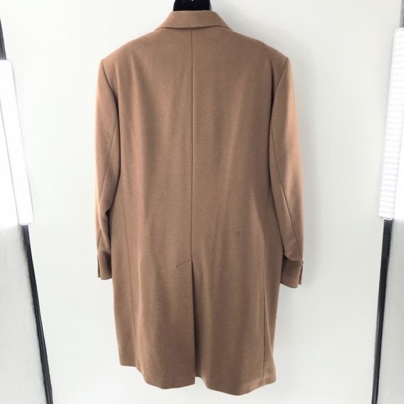 Louis Dell' Olio Mens Overcoat Cashmere Winter Brown Trench Coat Sz 46L - Picture 4 of 16